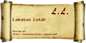 Lakatos Lotár névjegykártya